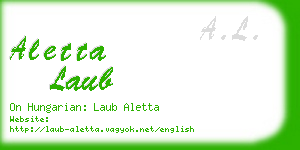 aletta laub business card